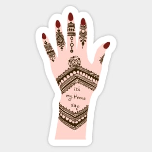 It's my Henna Day | Henna Hand Tattoo - Brown Mehendi Sticker